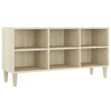 NNEVL TV Cabinet with Solid Wood Legs Sonoma Oak 103.5x30x50 cm