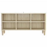 NNEVL TV Cabinet with Solid Wood Legs Sonoma Oak 103.5x30x50 cm