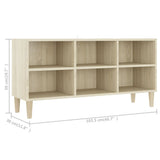 NNEVL TV Cabinet with Solid Wood Legs Sonoma Oak 103.5x30x50 cm