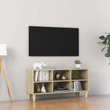 NNEVL TV Cabinet with Solid Wood Legs Sonoma Oak 103.5x30x50 cm