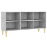 NNEVL TV Cabinet with Solid Wood Legs Concrete Grey 103.5x30x50 cm