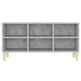 NNEVL TV Cabinet with Solid Wood Legs Concrete Grey 103.5x30x50 cm