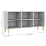 NNEVL TV Cabinet with Solid Wood Legs Concrete Grey 103.5x30x50 cm