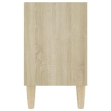 NNEVL TV Cabinet with Solid Wood Legs White and Sonoma Oak 103.5x30x50 cm