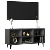 NNEVL TV Cabinet with Metal Legs Grey 103.5x30x50 cm