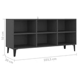 NNEVL TV Cabinet with Metal Legs Grey 103.5x30x50 cm