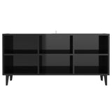 NNEVL TV Cabinet with Metal Legs High Gloss Black 103.5x30x50 cm
