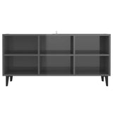 NNEVL TV Cabinet with Metal Legs High Gloss Grey 103.5x30x50 cm