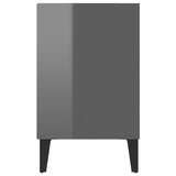 NNEVL TV Cabinet with Metal Legs High Gloss Grey 103.5x30x50 cm