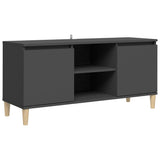 NNEVL TV Cabinet with Solid Wood Legs Grey 103.5x35x50 cm
