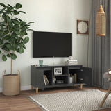 NNEVL TV Cabinet with Solid Wood Legs Grey 103.5x35x50 cm