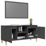 NNEVL TV Cabinet with Solid Wood Legs Grey 103.5x35x50 cm