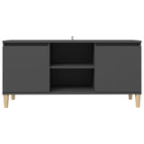 NNEVL TV Cabinet with Solid Wood Legs Grey 103.5x35x50 cm