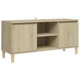 NNEVL TV Cabinet with Solid Wood Legs Sonoma Oak 103.5x35x50 cm