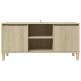 NNEVL TV Cabinet with Solid Wood Legs Sonoma Oak 103.5x35x50 cm