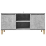 NNEVL TV Cabinet with Solid Wood Legs Concrete Grey 103.5x35x50 cm