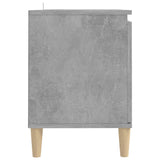 NNEVL TV Cabinet with Solid Wood Legs Concrete Grey 103.5x35x50 cm