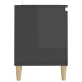 NNEVL TV Cabinet & Solid Wood Legs High Gloss Grey 103.5x35x50 cm