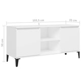 NNEVL TV Cabinet with Metal Legs White 103.5x35x50 cm