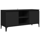 NNEVL TV Cabinet with Metal Legs Black 103.5x35x50 cm