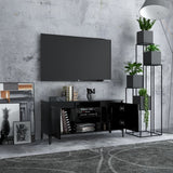 NNEVL TV Cabinet with Metal Legs Black 103.5x35x50 cm