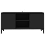 NNEVL TV Cabinet with Metal Legs Black 103.5x35x50 cm