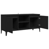 NNEVL TV Cabinet with Metal Legs Black 103.5x35x50 cm