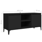 NNEVL TV Cabinet with Metal Legs Black 103.5x35x50 cm