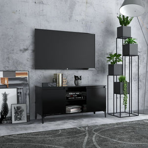 NNEVL TV Cabinet with Metal Legs Black 103.5x35x50 cm