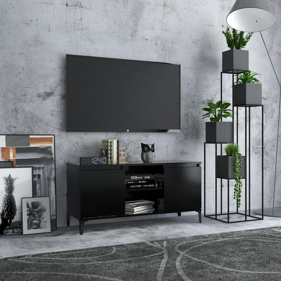 NNEVL TV Cabinet with Metal Legs Black 103.5x35x50 cm