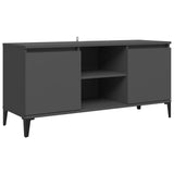 NNEVL TV Cabinet with Metal Legs Grey 103.5x35x50 cm