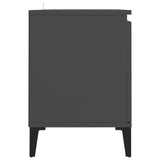 NNEVL TV Cabinet with Metal Legs Grey 103.5x35x50 cm
