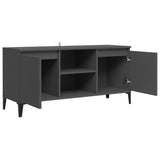 NNEVL TV Cabinet with Metal Legs Grey 103.5x35x50 cm