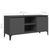 NNEVL TV Cabinet with Metal Legs Grey 103.5x35x50 cm