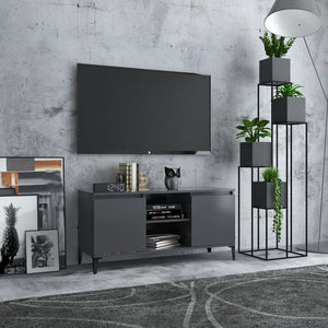 NNEVL TV Cabinet with Metal Legs Grey 103.5x35x50 cm
