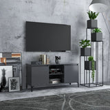 NNEVL TV Cabinet with Metal Legs Grey 103.5x35x50 cm