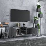 NNEVL TV Cabinet with Metal Legs Concrete Grey 103.5x35x50 cm