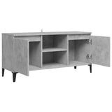 NNEVL TV Cabinet with Metal Legs Concrete Grey 103.5x35x50 cm