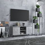 NNEVL TV Cabinet with Metal Legs Concrete Grey 103.5x35x50 cm