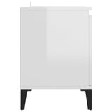 NNEVL TV Cabinet with Metal Legs High Gloss White 103.5x35x50 cm