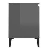 NNEVL TV Cabinet with Metal Legs High Gloss Grey 103.5x35x50 cm