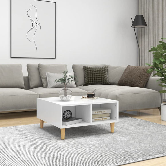 NNEVL Coffee Table White 60x60x30 cm Chipboard