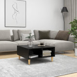 NNEVL Coffee Table Black 60x60x30 cm Chipboard