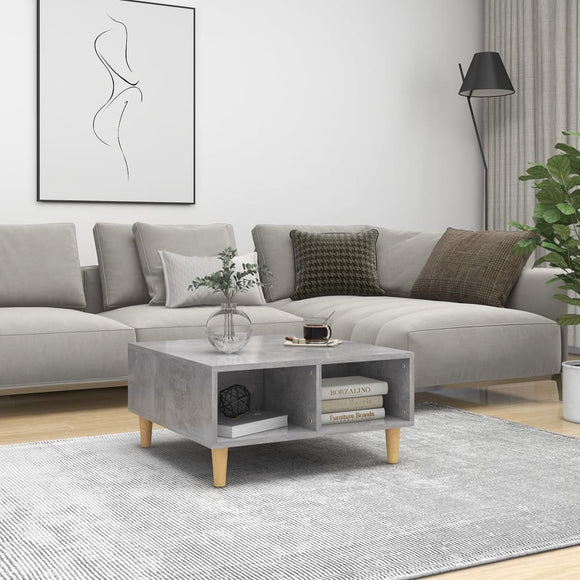 NNEVL Coffee Table Concrete Grey 60x60x30 cm Chipboard