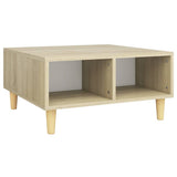 NNEVL Coffee Table White and Sonoma Oak 60x60x30 cm Chipboard