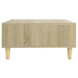 NNEVL Coffee Table White and Sonoma Oak 60x60x30 cm Chipboard