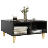 NNEVL Coffee Table High Gloss Black 60x60x30 cm Chipboard