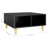 NNEVL Coffee Table High Gloss Black 60x60x30 cm Chipboard