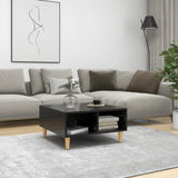 NNEVL Coffee Table High Gloss Black 60x60x30 cm Chipboard