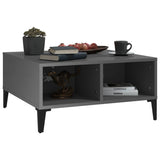NNEVL Coffee Table High Gloss Grey 60x60x30 cm Chipboard